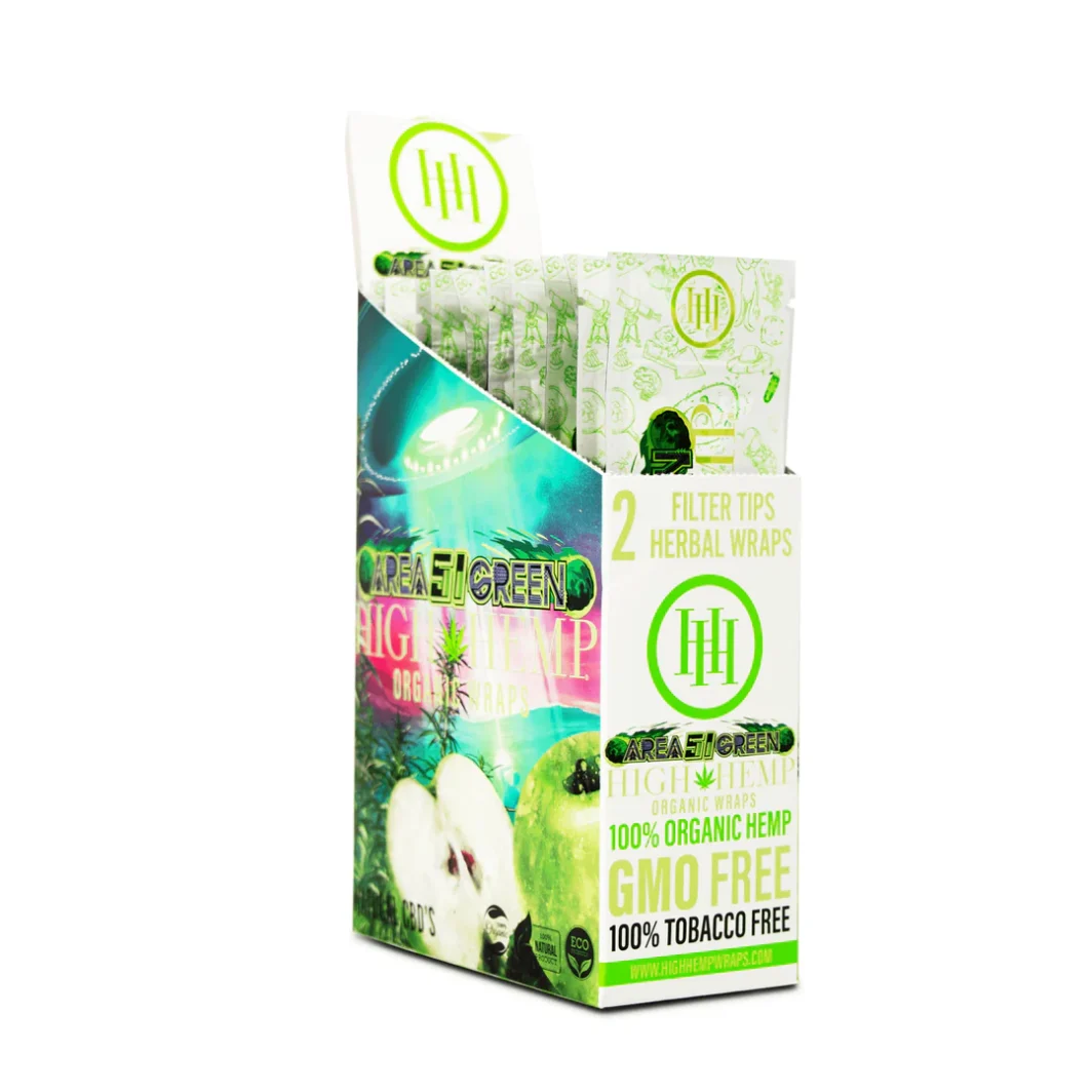 High Hemp Area 51 Green Wraps - Box (25 Pouches)