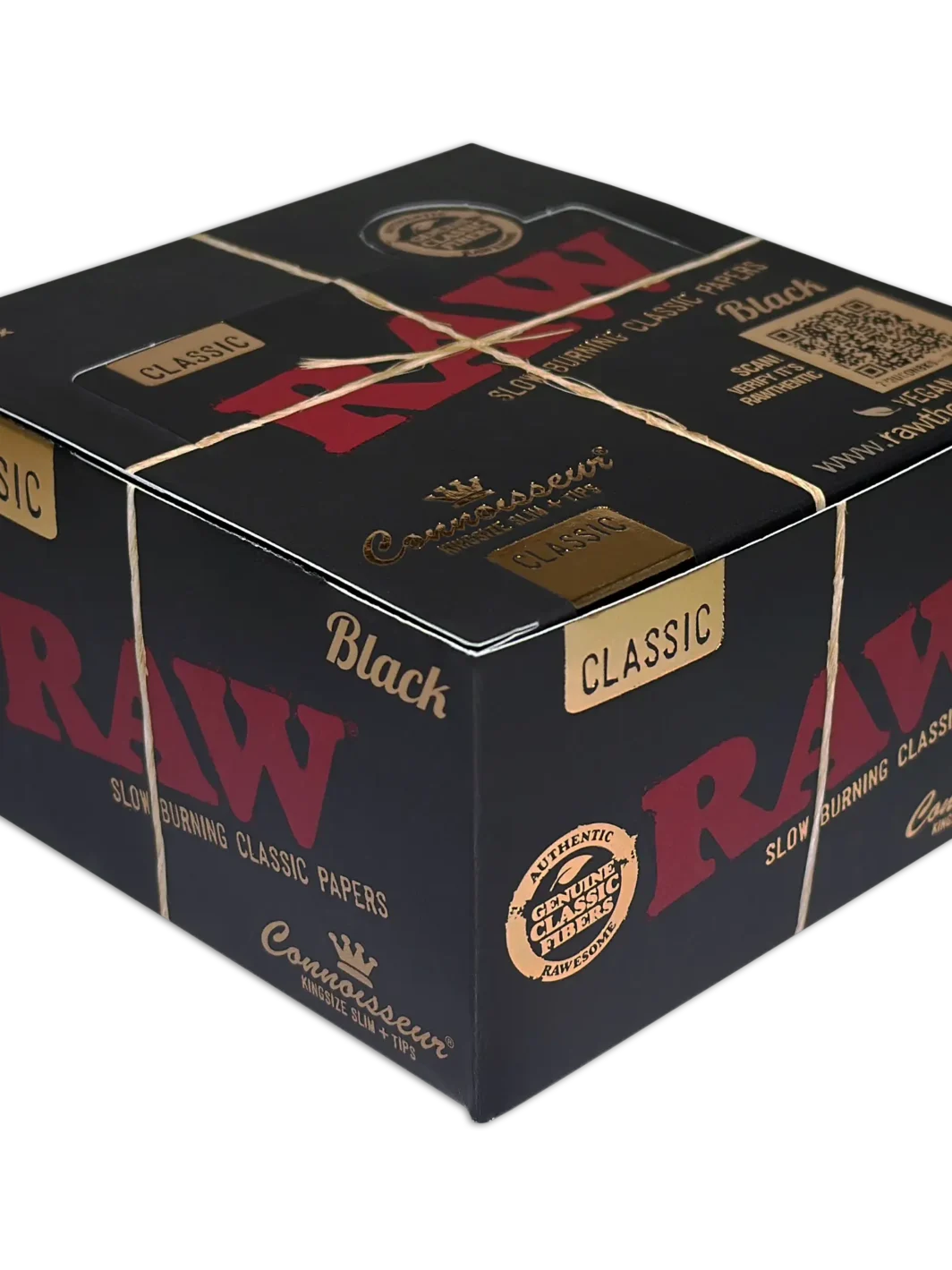 RAW Classic Black Connoisseur KingSize Slim + Tips - 24ct