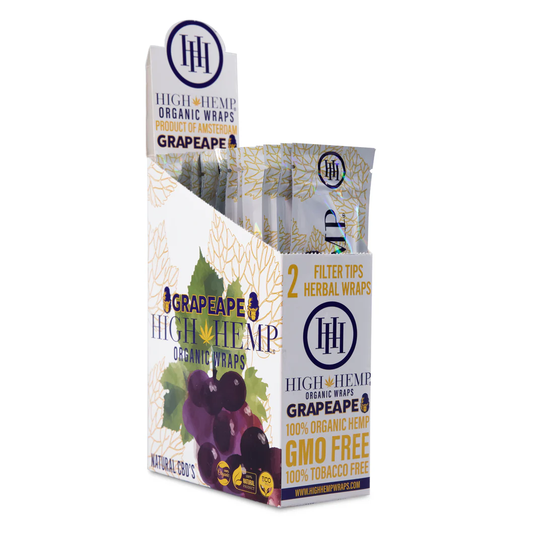 High Hemp GrapeApe Wraps - Box (25 Pouches)