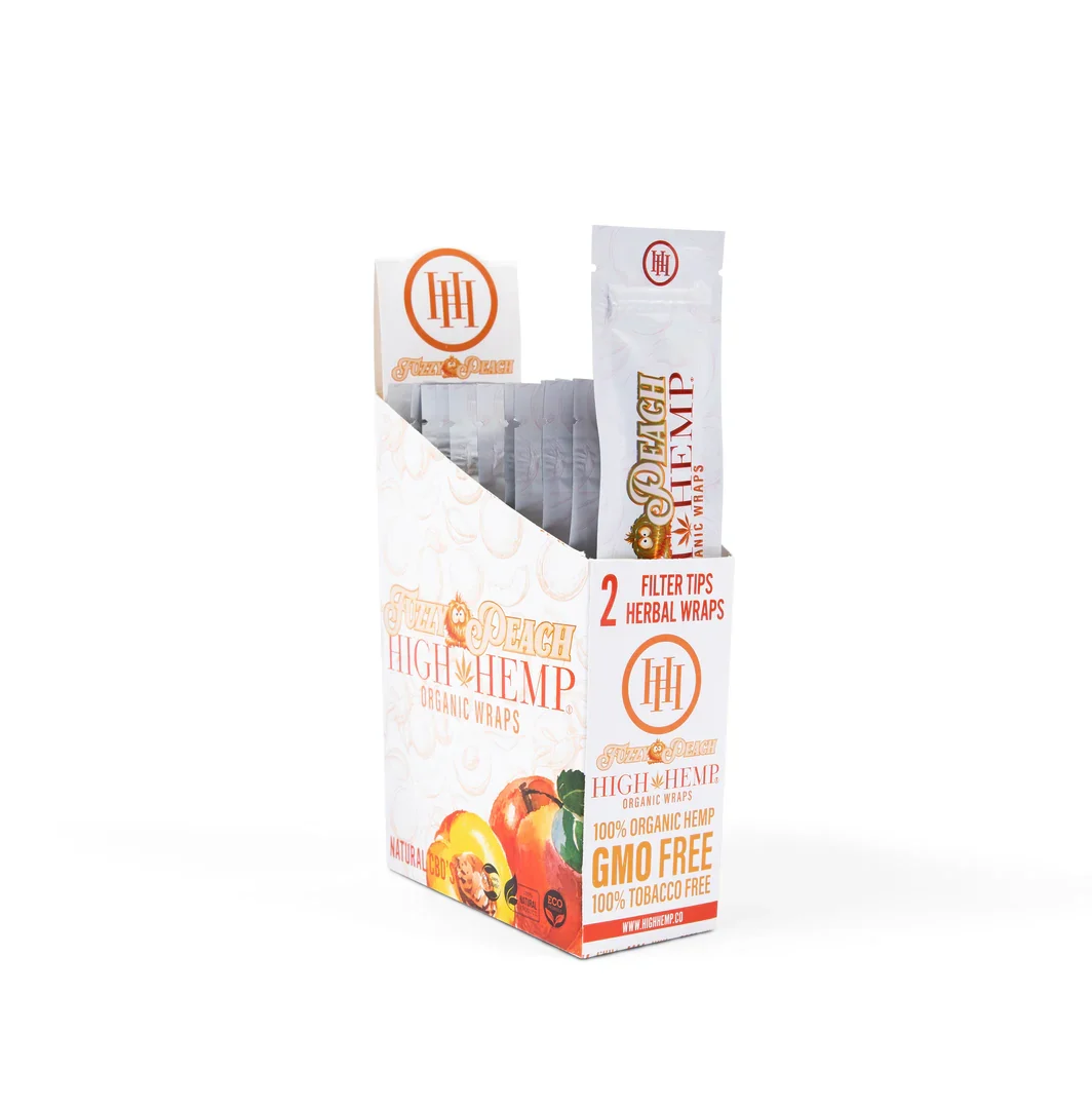 High Hemp Fuzzy Peach Wraps - Box (25 Pouches)