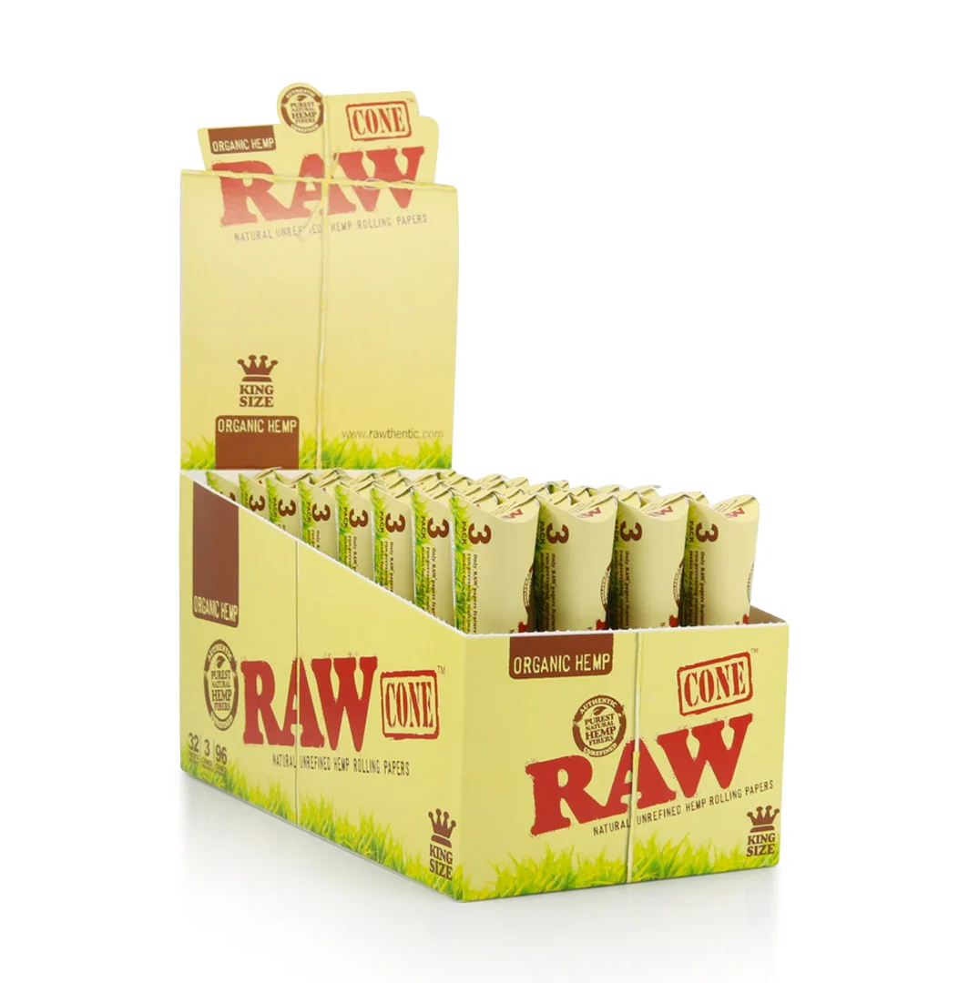 raw king size organic hemp cone