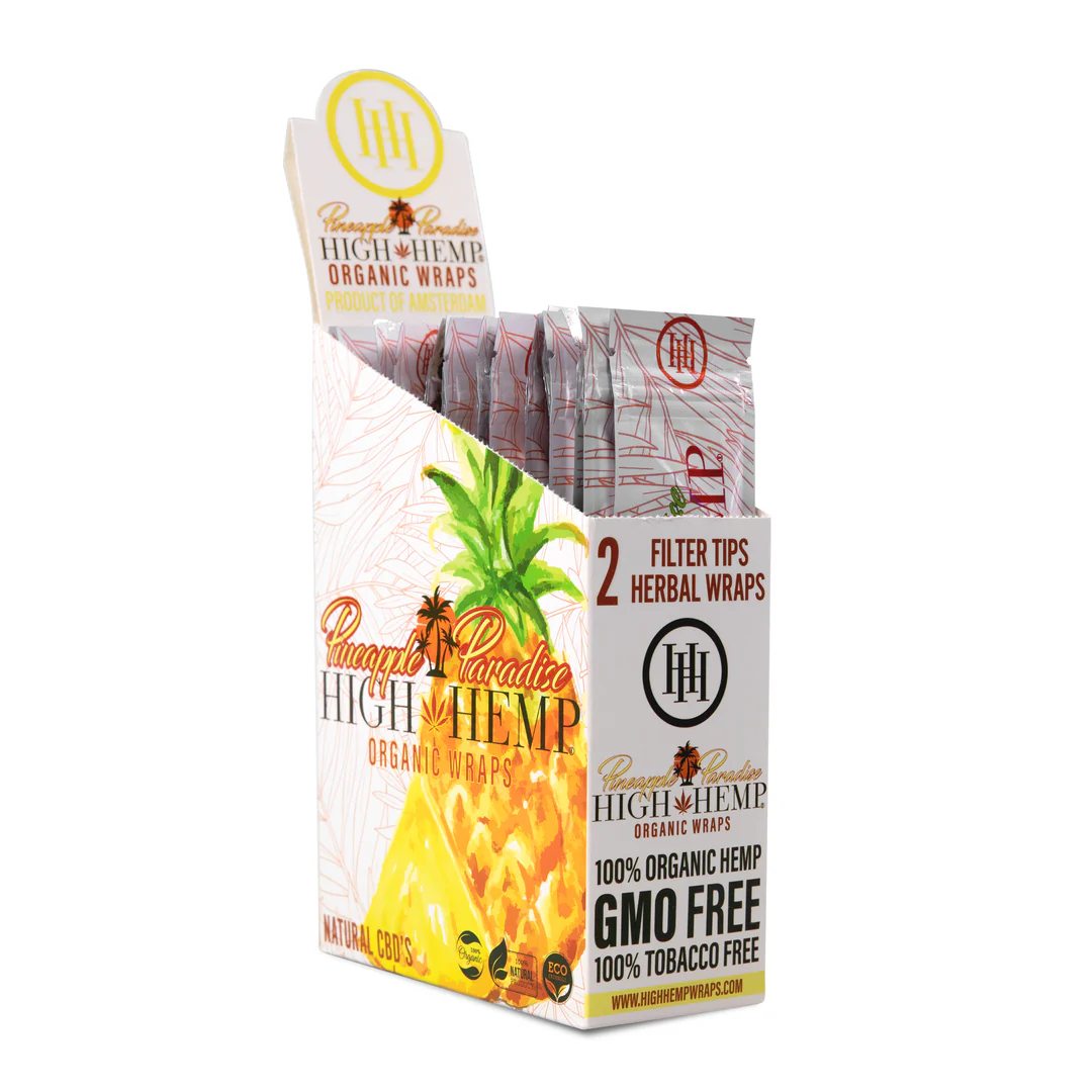 High Hemp Pineapple Paradise Wraps - Box (25 Pouches)