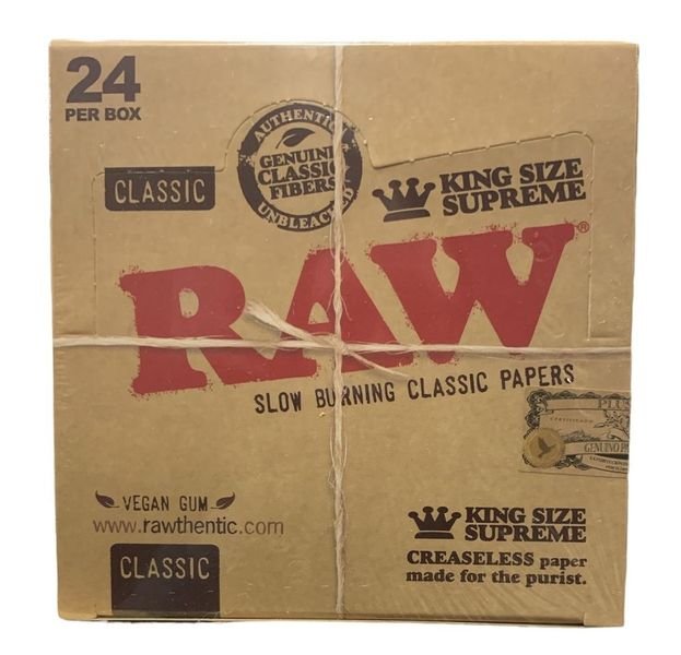 RAW Classic King Size Supreme Slow burning classic papers - 24ct
