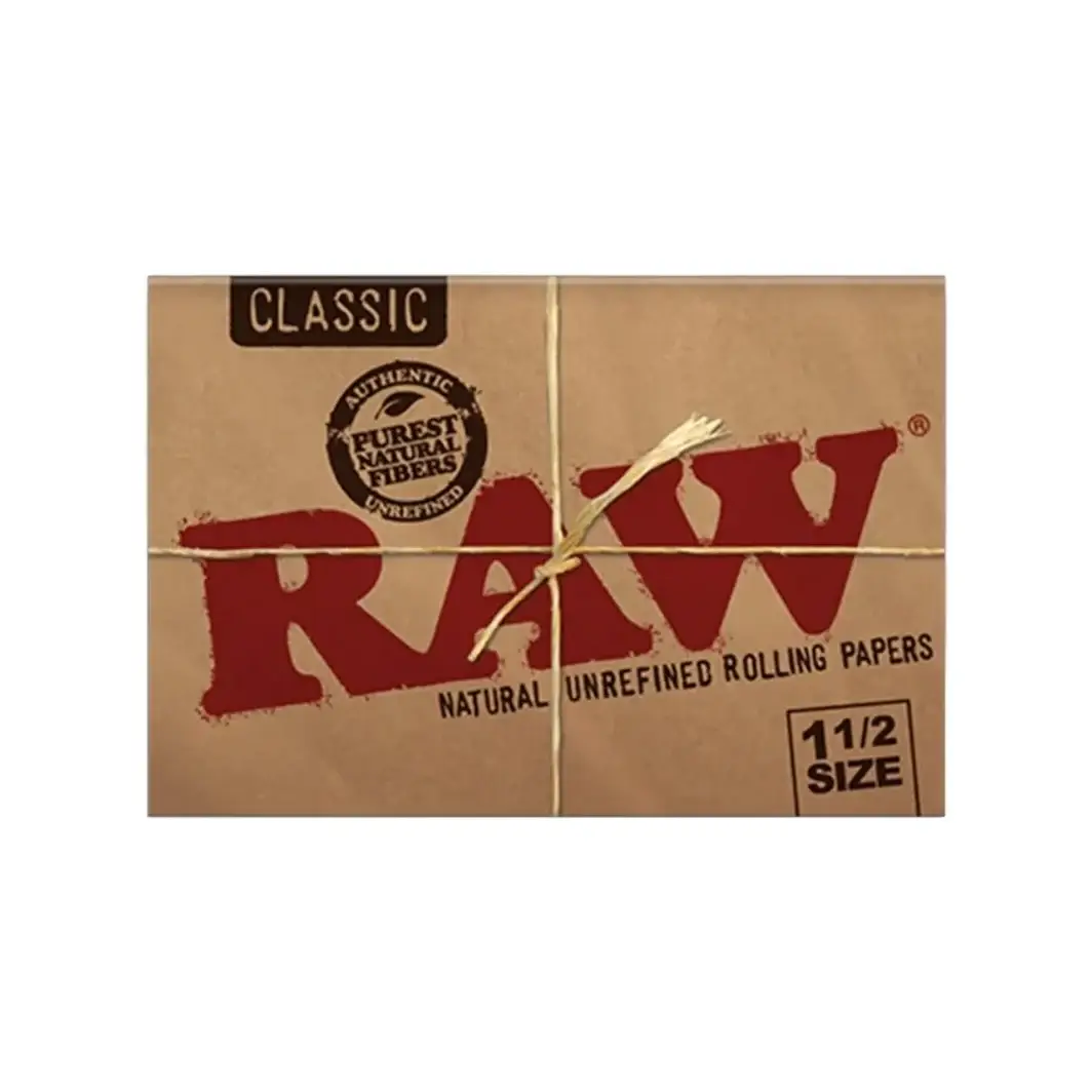 RAW Classic 1½ Natural Unrefined Rolling Papers - 1leaflet