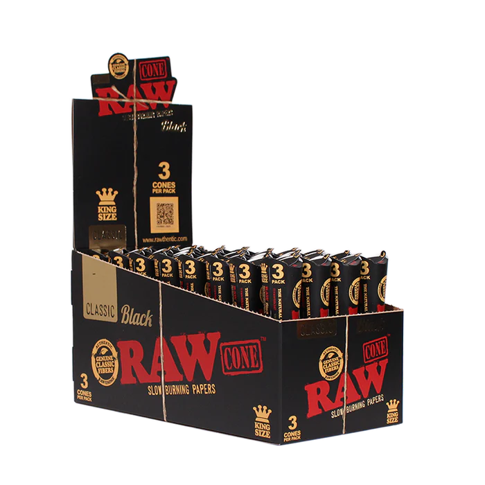RAW Black King Size Cones