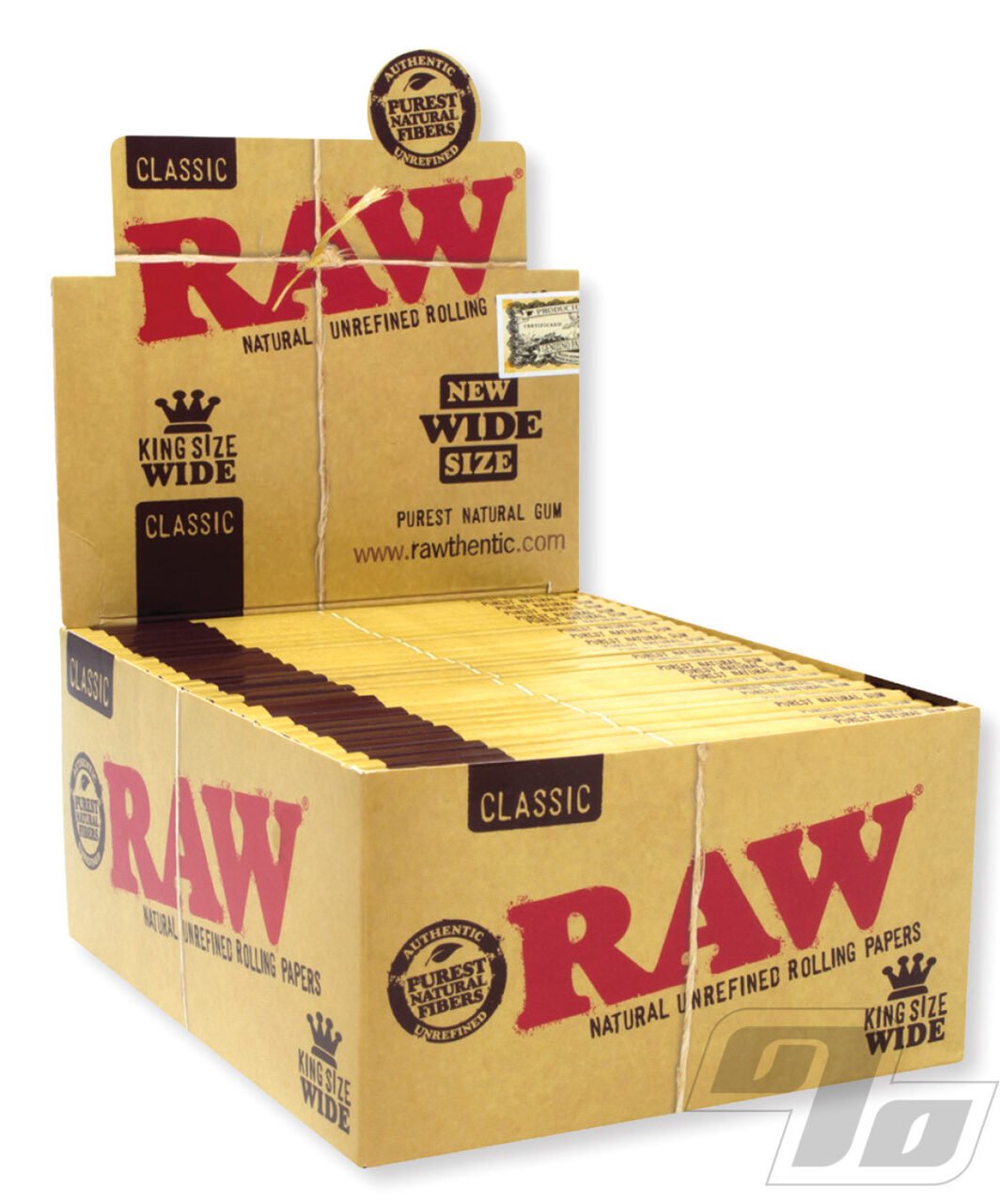 raw classic king size wide rolling papers box 50 packs