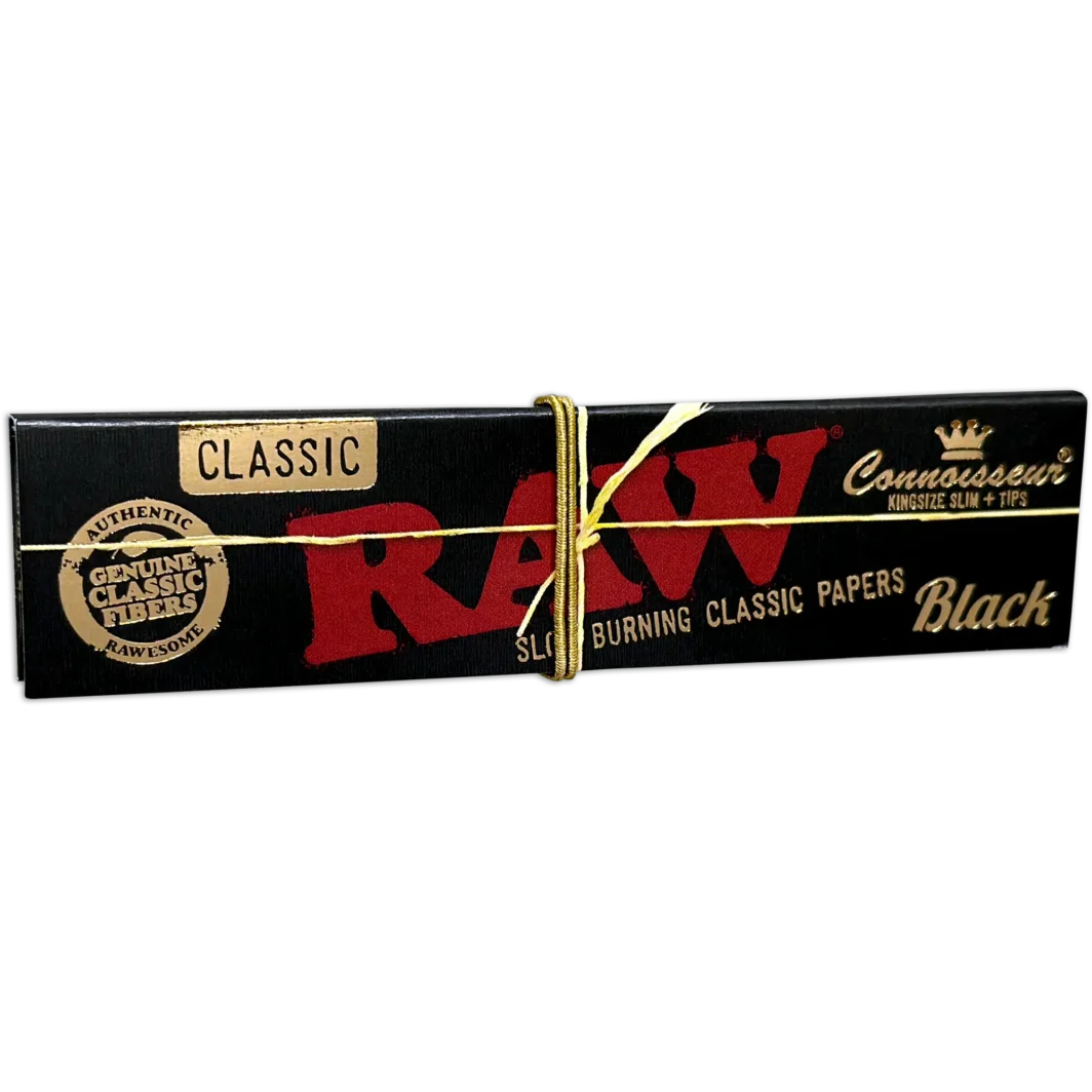 RAW Classic Black Connoisseur KingSize Slim + Tips - 1leaflet