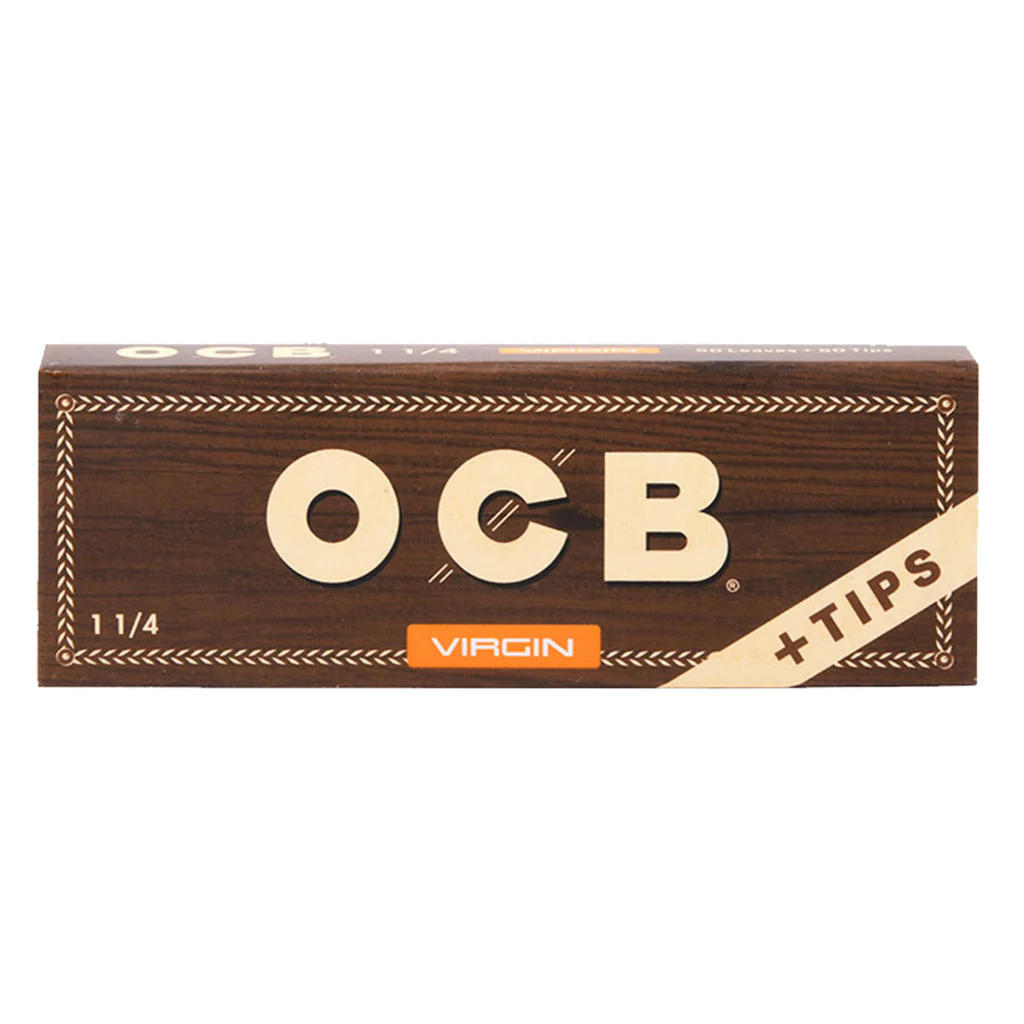 OCB Virgin 1¼ Unbleached Rolling Papers + Tips - 1leaflet