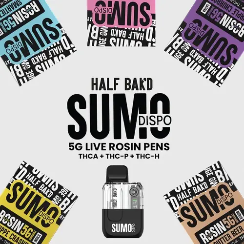 Half Bak’d - SUMO Live Rosin Blend Disposable Vape Pen 5g